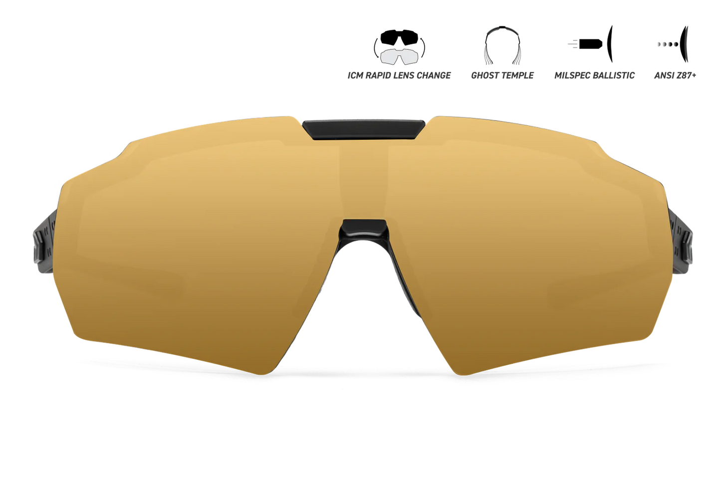 MILSPEC BALLISTICS BLASTSHIELD - BLACK CERAKOTE / SMOKE POLARIZED GOLD MIRROR