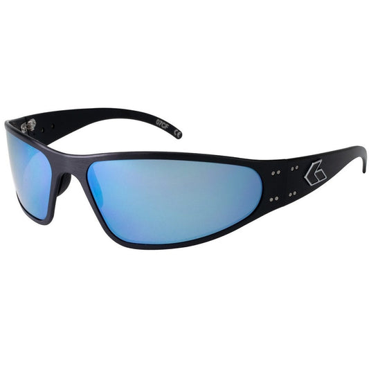 WRAPTOR POLARIZED - BLACK FRAME / SMOKED POLARIZED w/ BLUE MIRROR